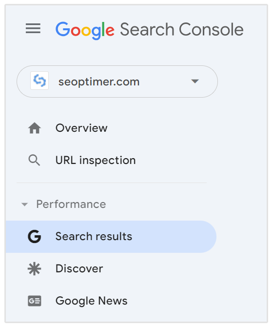 google search console search results